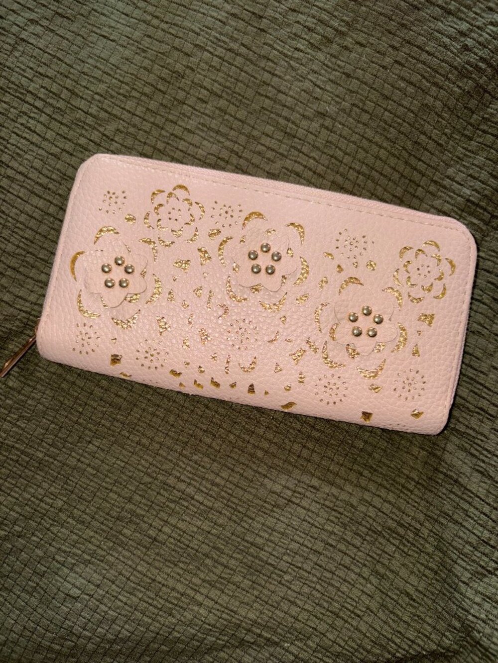 Pink and Gold Zip Wallet